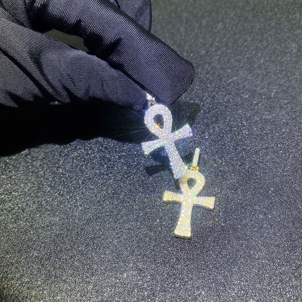 Moissanite Diamond Cross Pendant S925 Silver Passes Tester With GRA