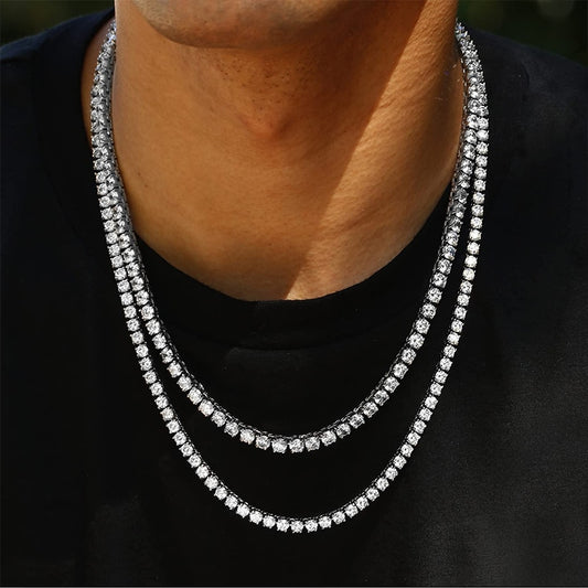 925 Sterling Silver Real Moissanite Tennis Chain/Bracelet