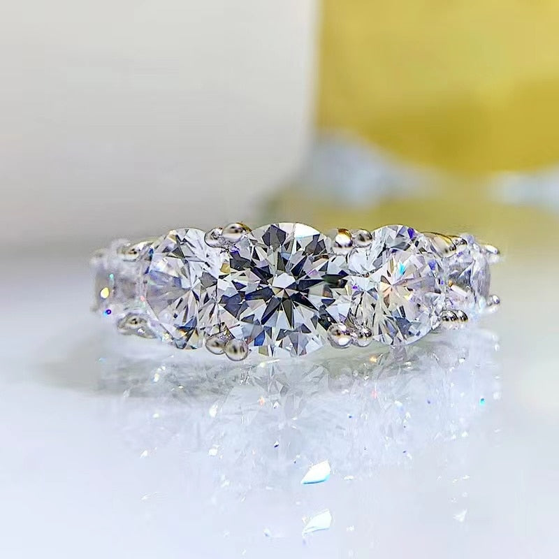 3.6 Carat D Color Moissanite Ring S925 Sterling Silver