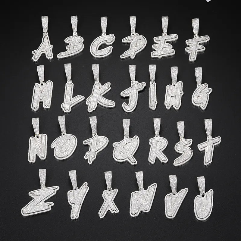 Moissanite Letters 925 Silver Pendant