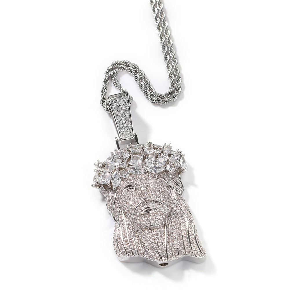 Jesus Pendant Necklace Full Iced Out Cubic Zircon Pendant