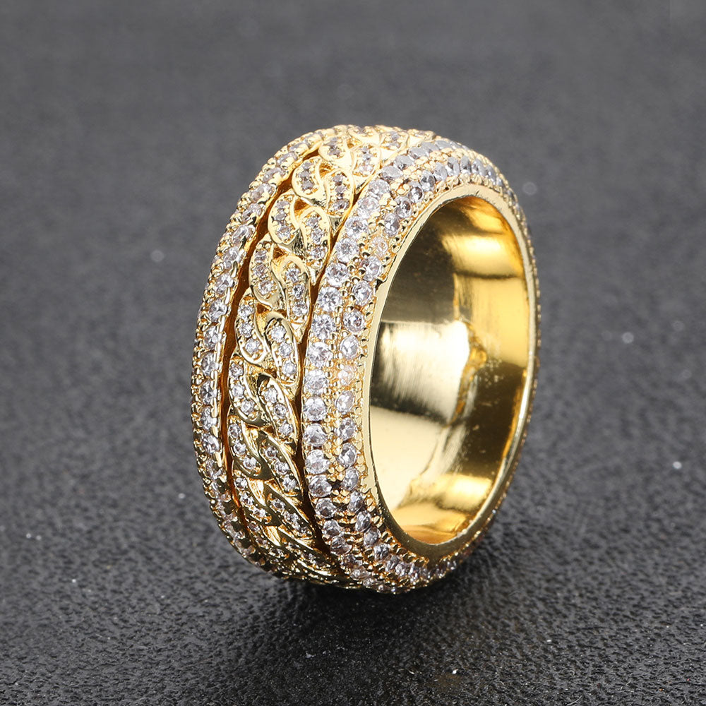 14k Gold Plated Ring Cubic Zirconia Eternity