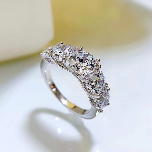 3.6 Carat D Color Moissanite Ring S925 Sterling Silver
